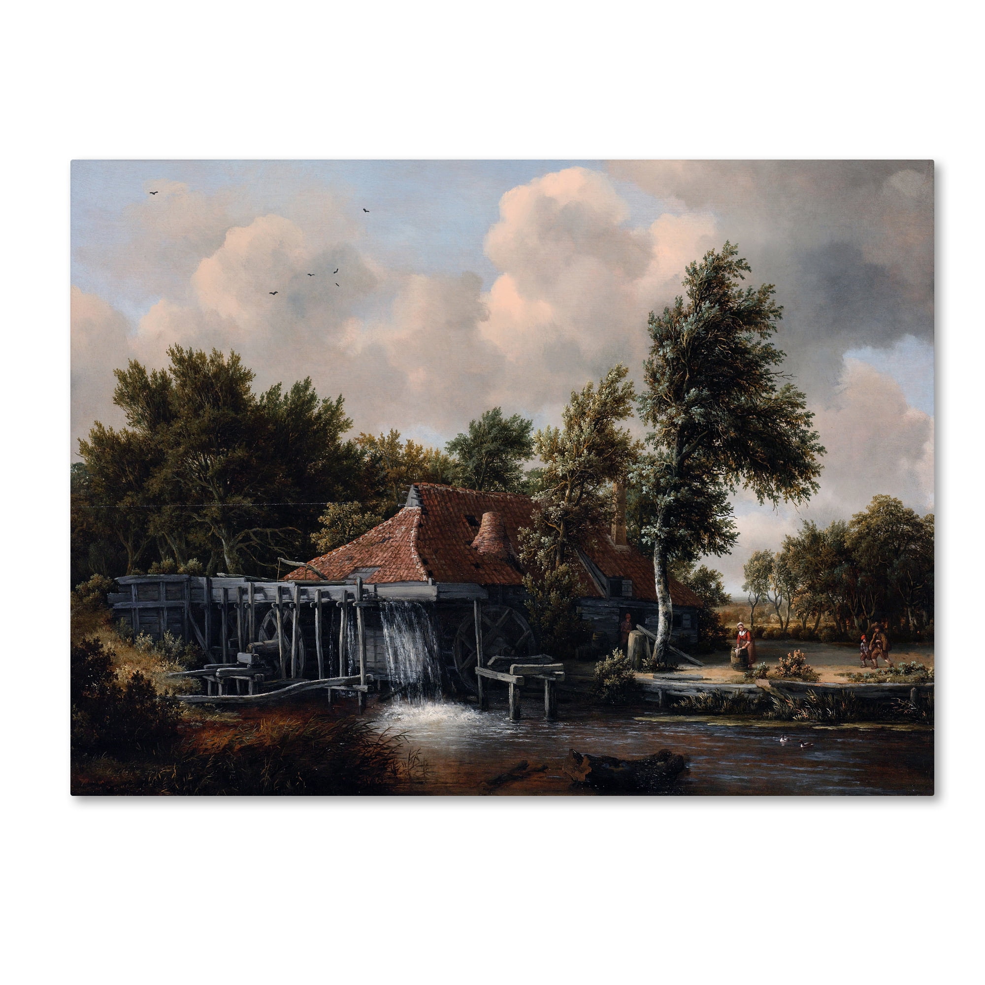 Trademark Fine Art 'A Watermill' Canvas Art by Hobbema