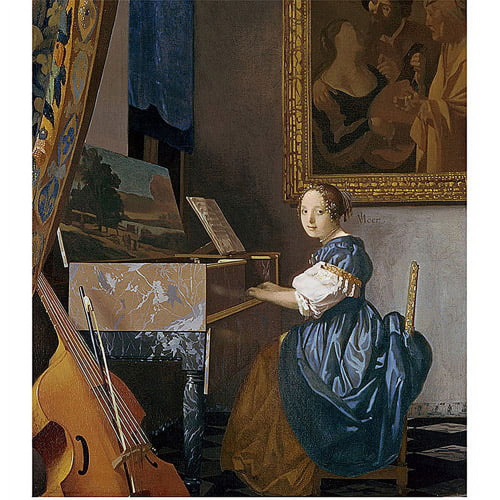 Jan Vermeer Classical Art Canvas Print, 49" x 37"