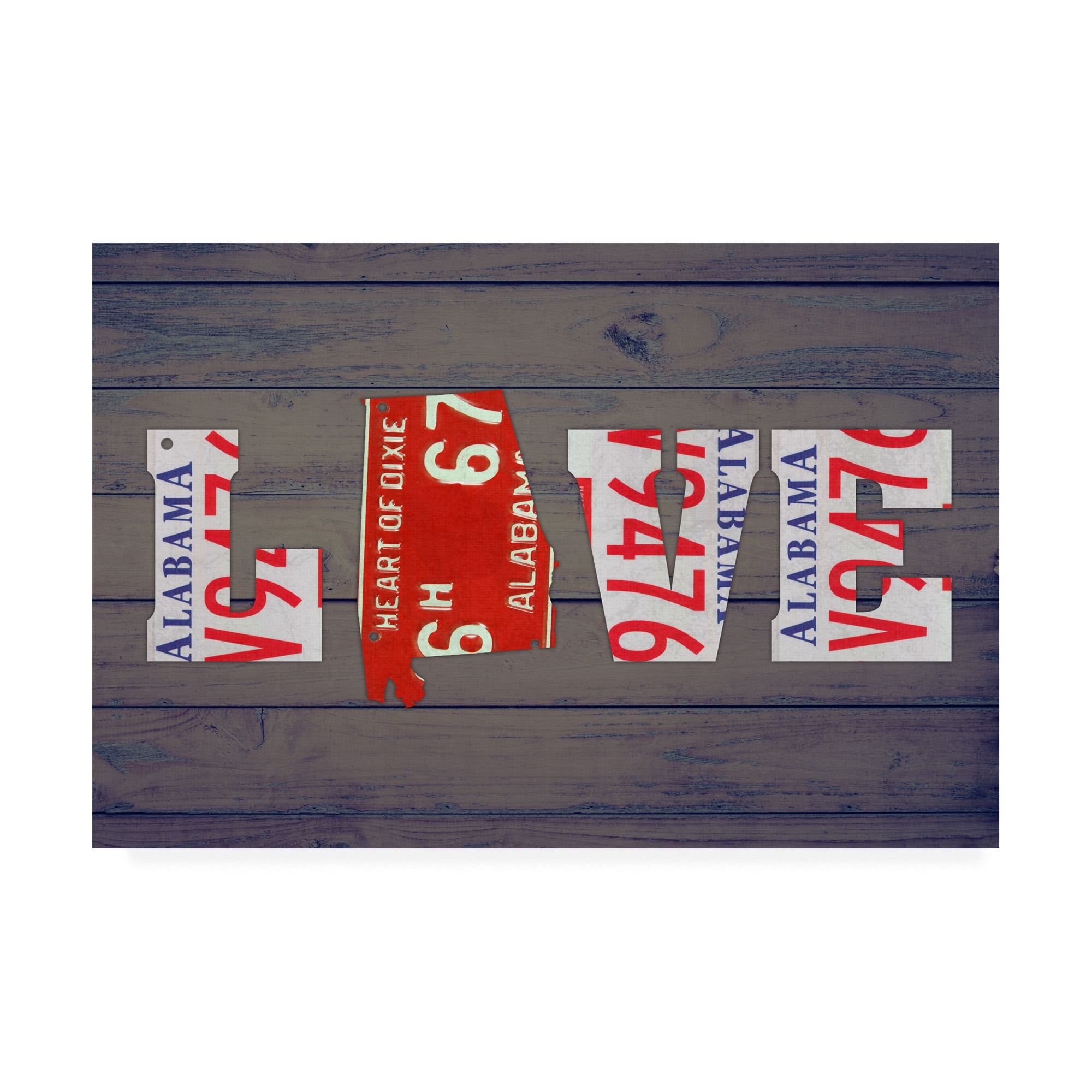 Trademark Fine Art 'AL State Love' Canvas Art by Design Turnpike