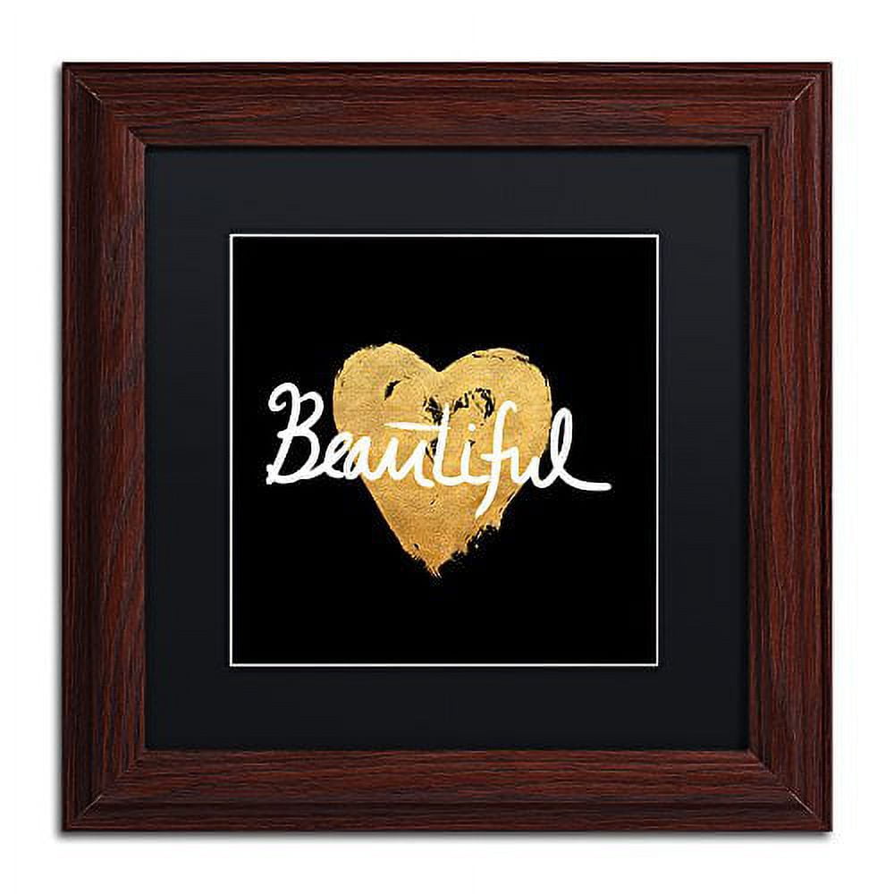 Trademark Fine Art ALI5688-W1111BMF Beautiful On Black by Lisa Powell Braun, Black Matte, Wood Frame 11x11-Inch