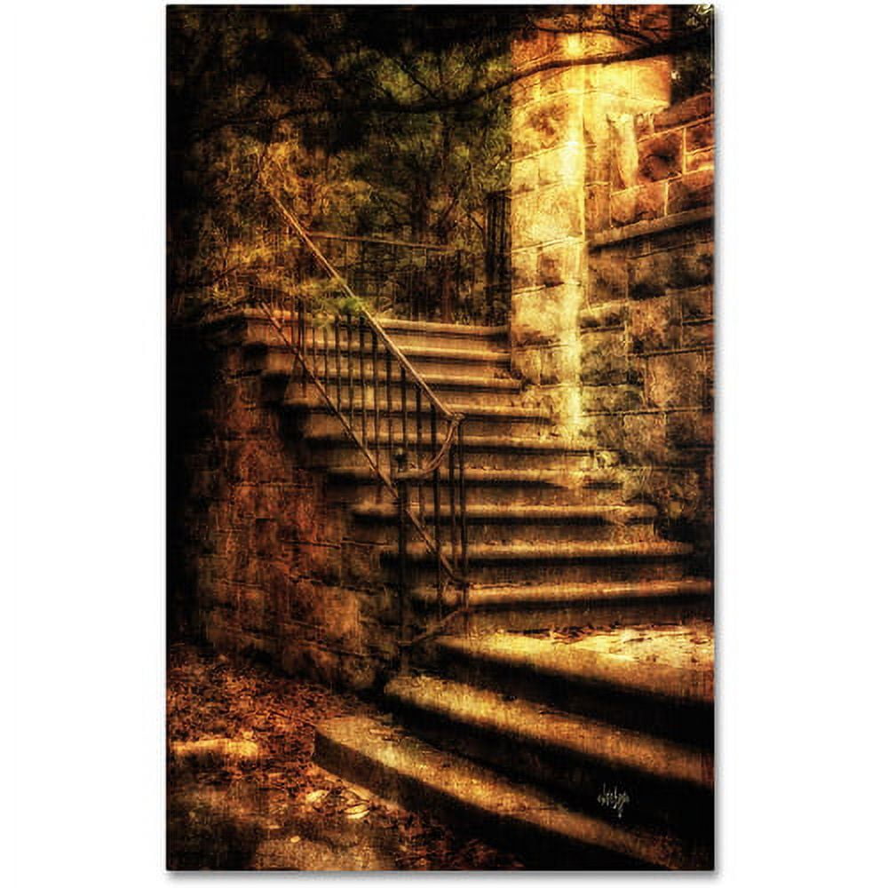 Trademark Fine Art "Abandoned Stone Staircase" Canvas Art by Lois Bryan