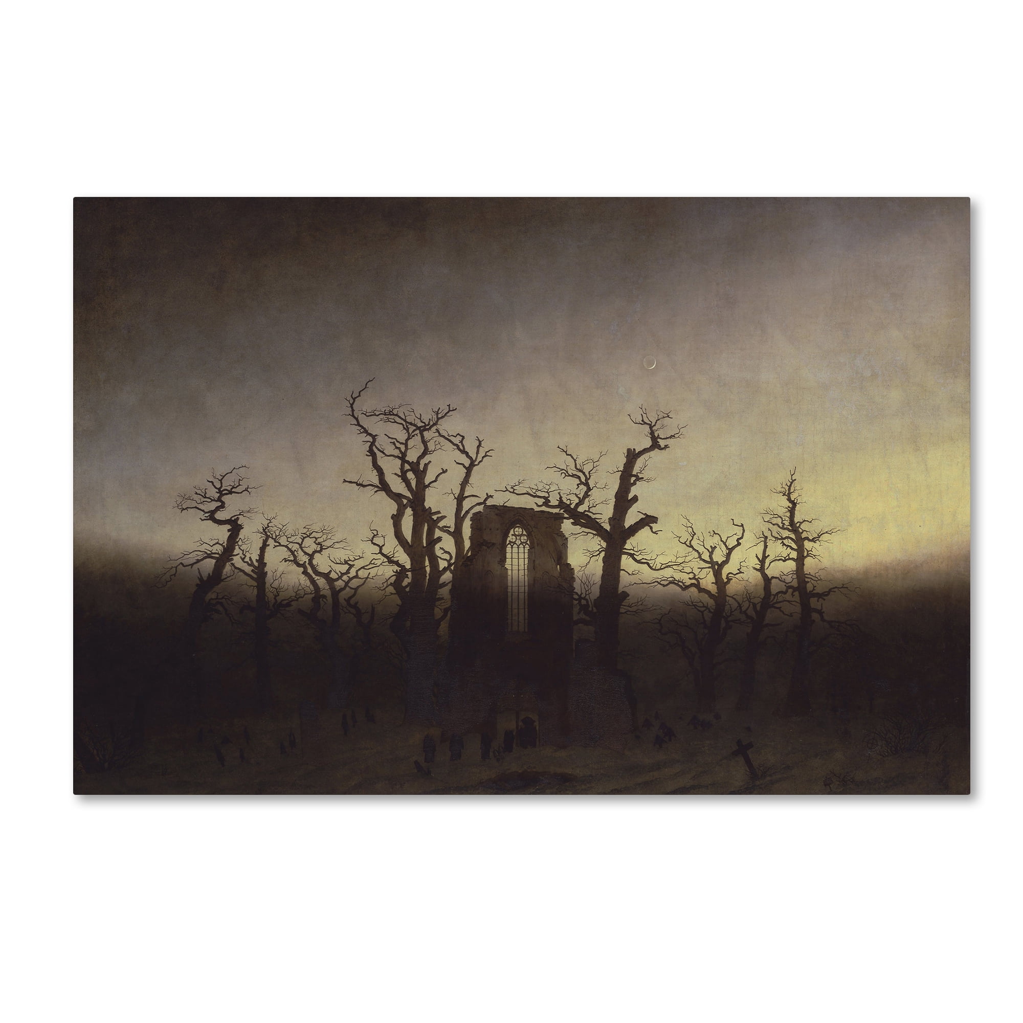 Trademark Fine Art 'Abbey Among Oak Trees' Canvas Art by Caspar David Friedrich