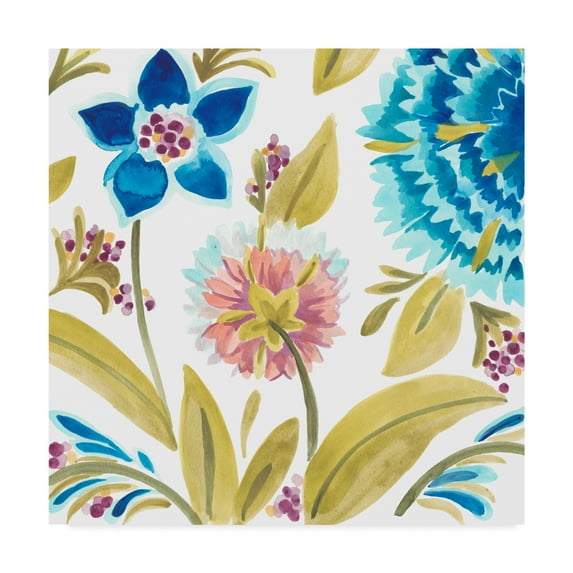 Trademark Fine Art 'Abbey Floral Tiles VIII' Canvas Art by June Erica Vess