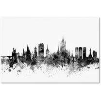 Trademark Fine Art "Aberdeen Scotland Skyline B&W" Canvas Art by Michael Tompsett