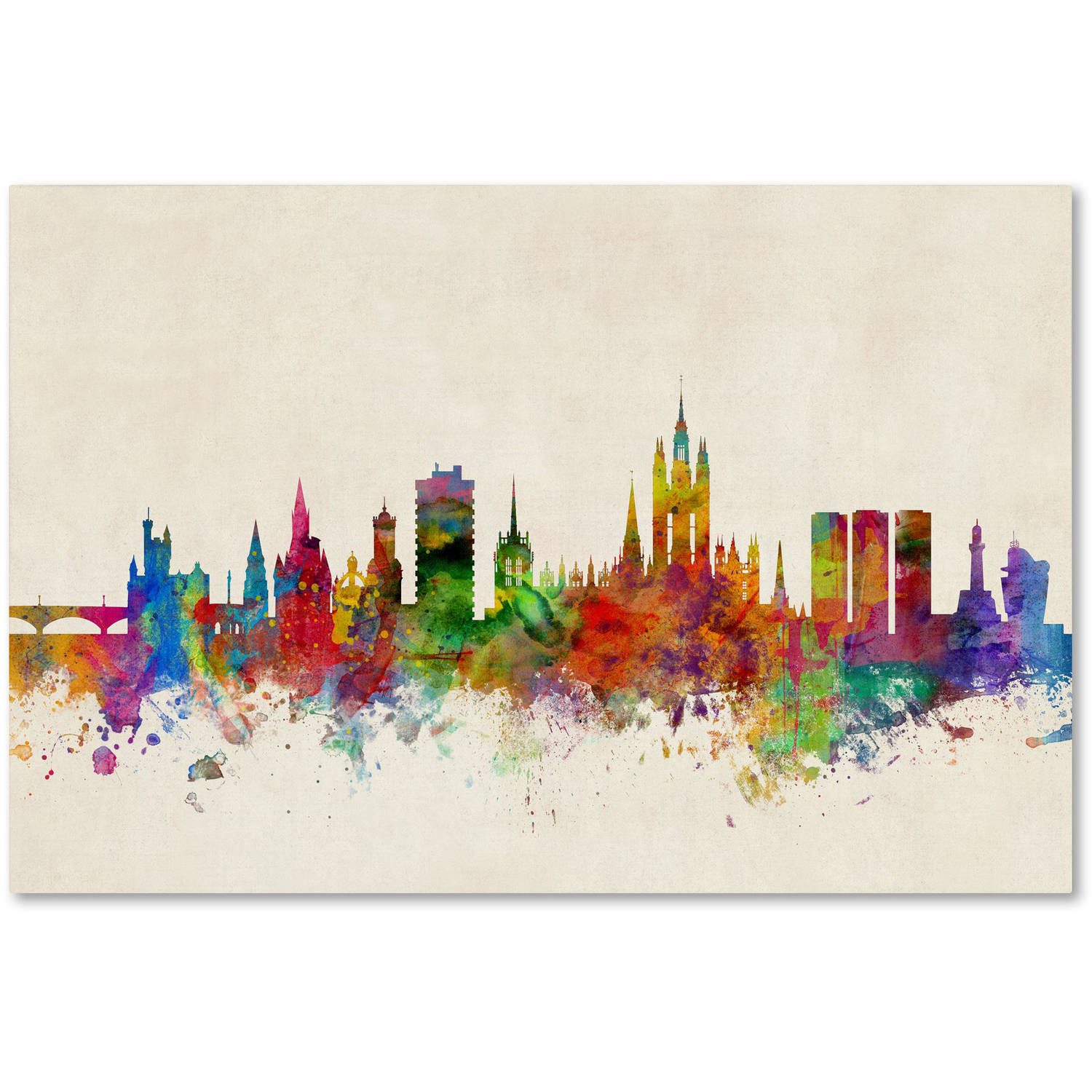 Trademark Fine Art "Aberdeen Scotland Skyline" Canvas Art by Michael Tompsett