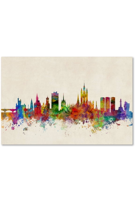 Trademark Fine Art "Aberdeen Scotland Skyline" Canvas Art by Michael Tompsett