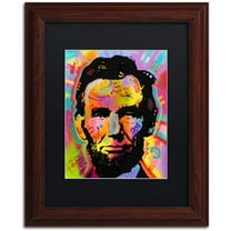 Trademark Fine Art "Abraham Lincoln IV" Canvas Art by Dean Russo, Black Matte, Wood Frame
