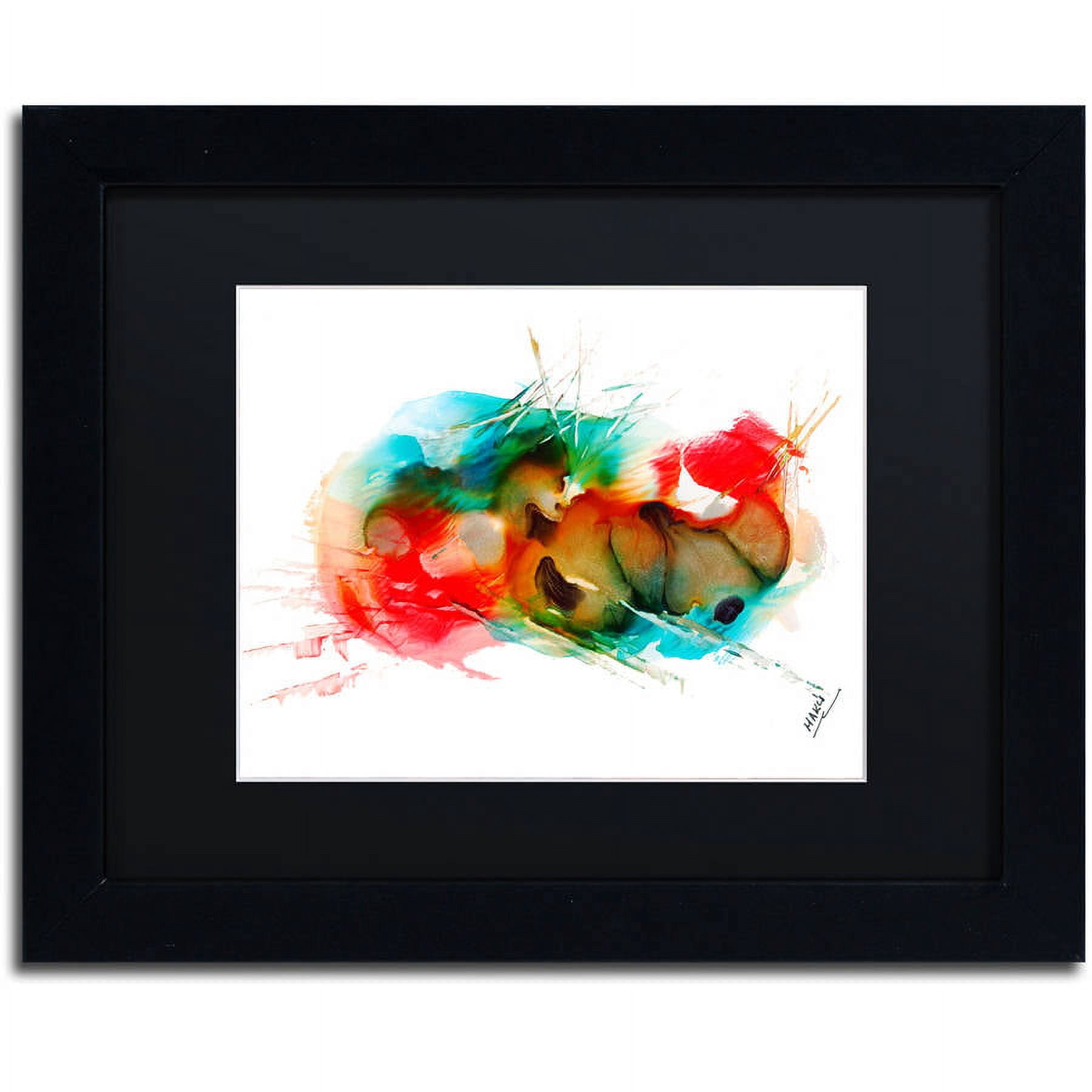Trademark Fine Art "Abstract 01" Canvas Art by Mako, Black Matte, Black Frame