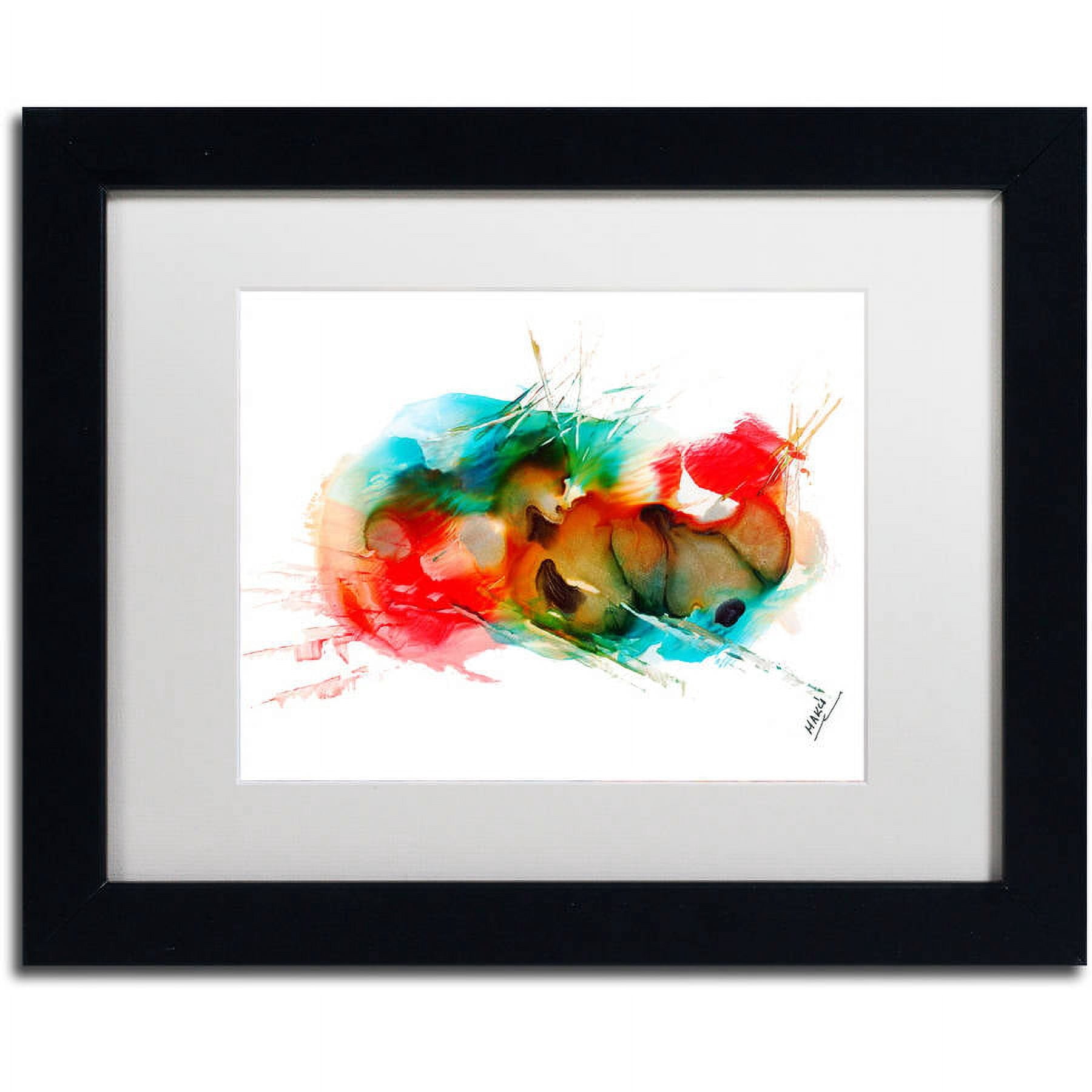 Trademark Fine Art "Abstract 01" Canvas Art by Mako, White Matte, Black Frame