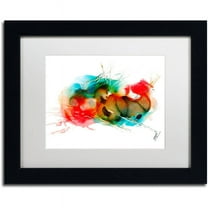 Trademark Fine Art "Abstract 01" Canvas Art by Mako, White Matte, Black Frame