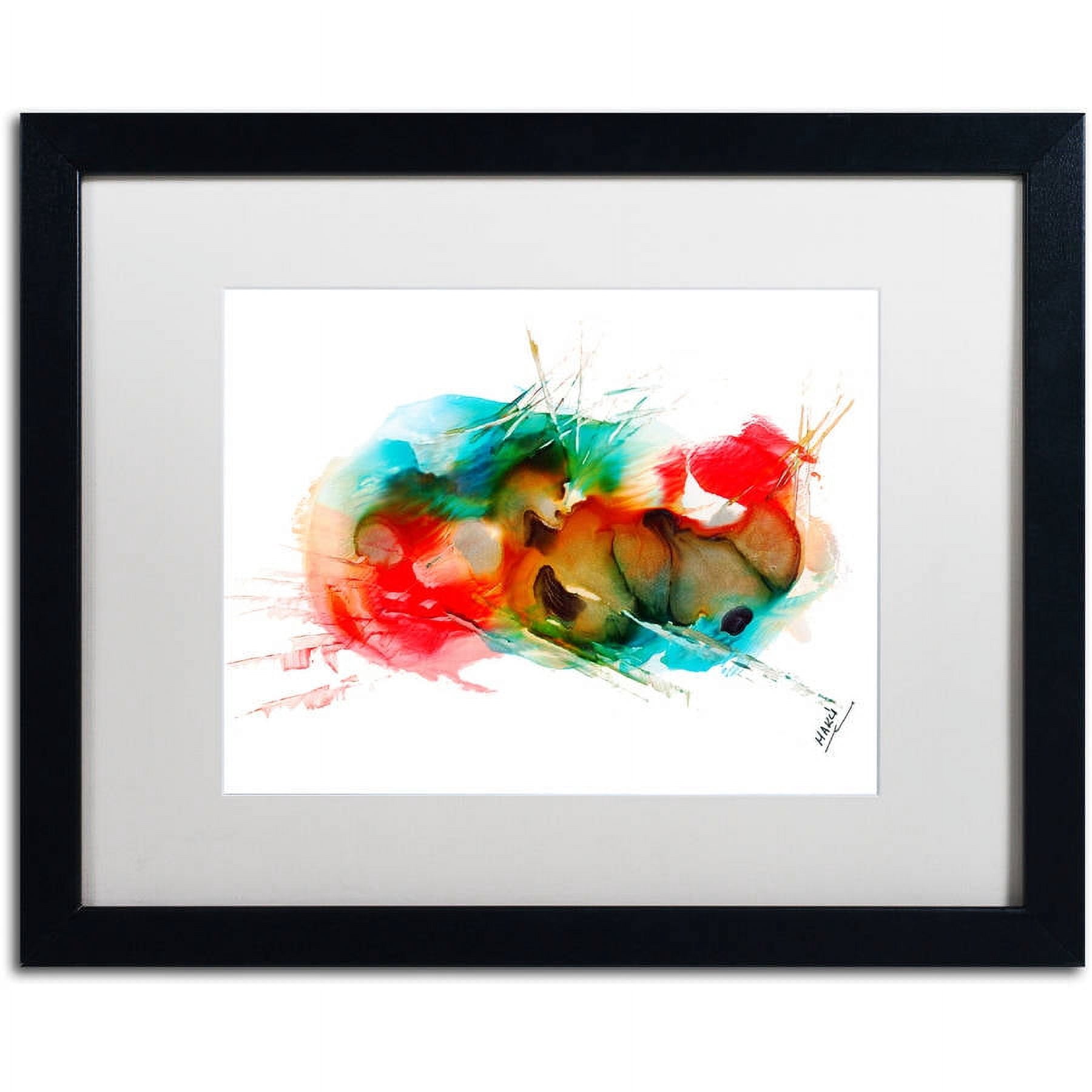 Trademark Fine Art "Abstract 01" Canvas Art by Mako, White Matte, Black Frame