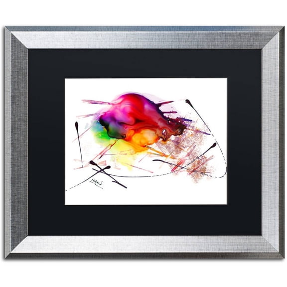 Trademark Fine Art "Abstract 02" Canvas Art by Mako, Black Matte, Silver Frame