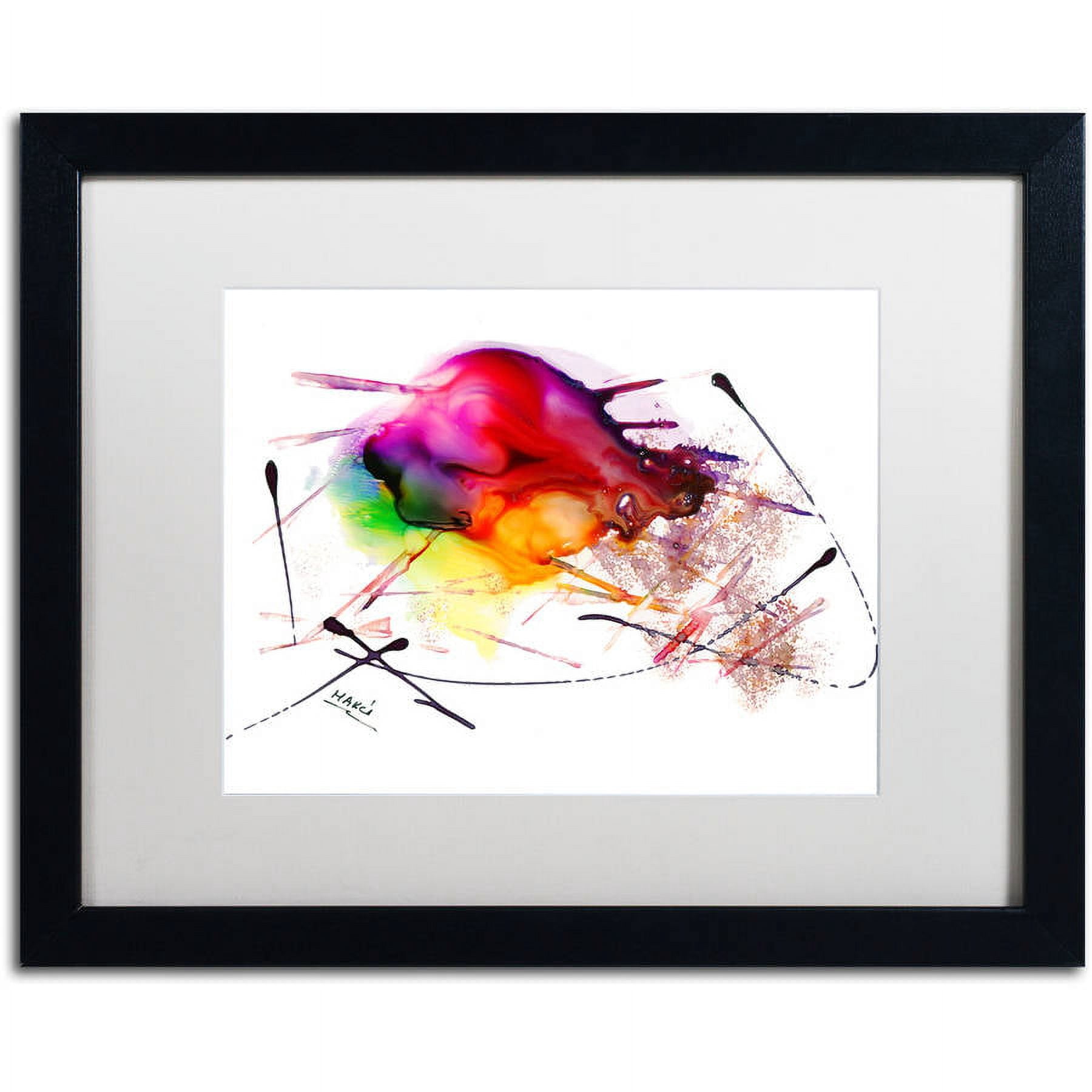 Trademark Fine Art "Abstract 02" Canvas Art by Mako, White Matte, Black Frame