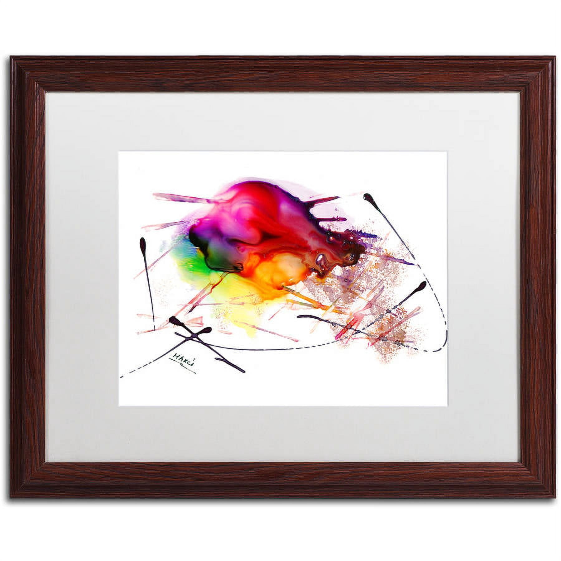 Trademark Fine Art "Abstract 02" Canvas Art by Mako, White Matte, Wood Frame