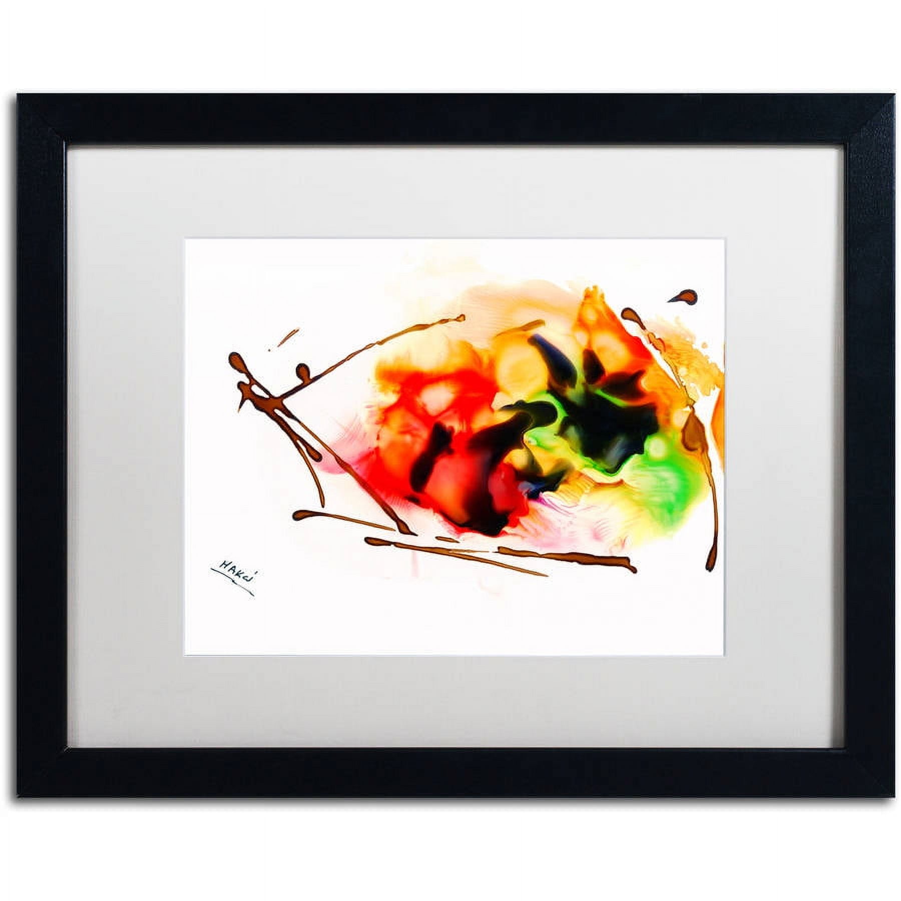 Trademark Fine Art "Abstract 05" Canvas Art by Mako, White Matte, Black Frame