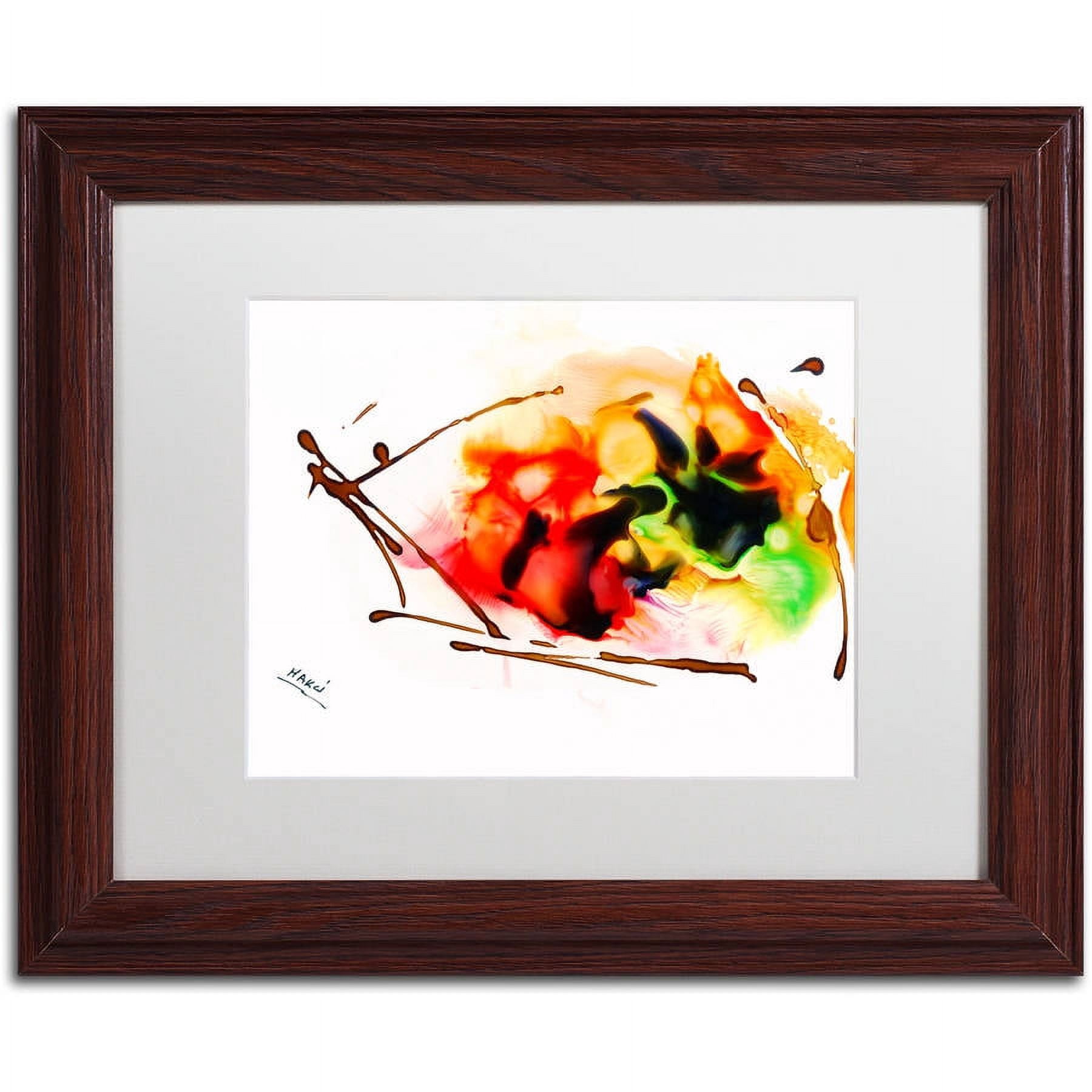 Trademark Fine Art "Abstract 05" Canvas Art by Mako, White Matte, Wood Frame