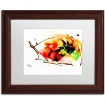 Trademark Fine Art "Abstract 05" Canvas Art by Mako, White Matte, Wood Frame