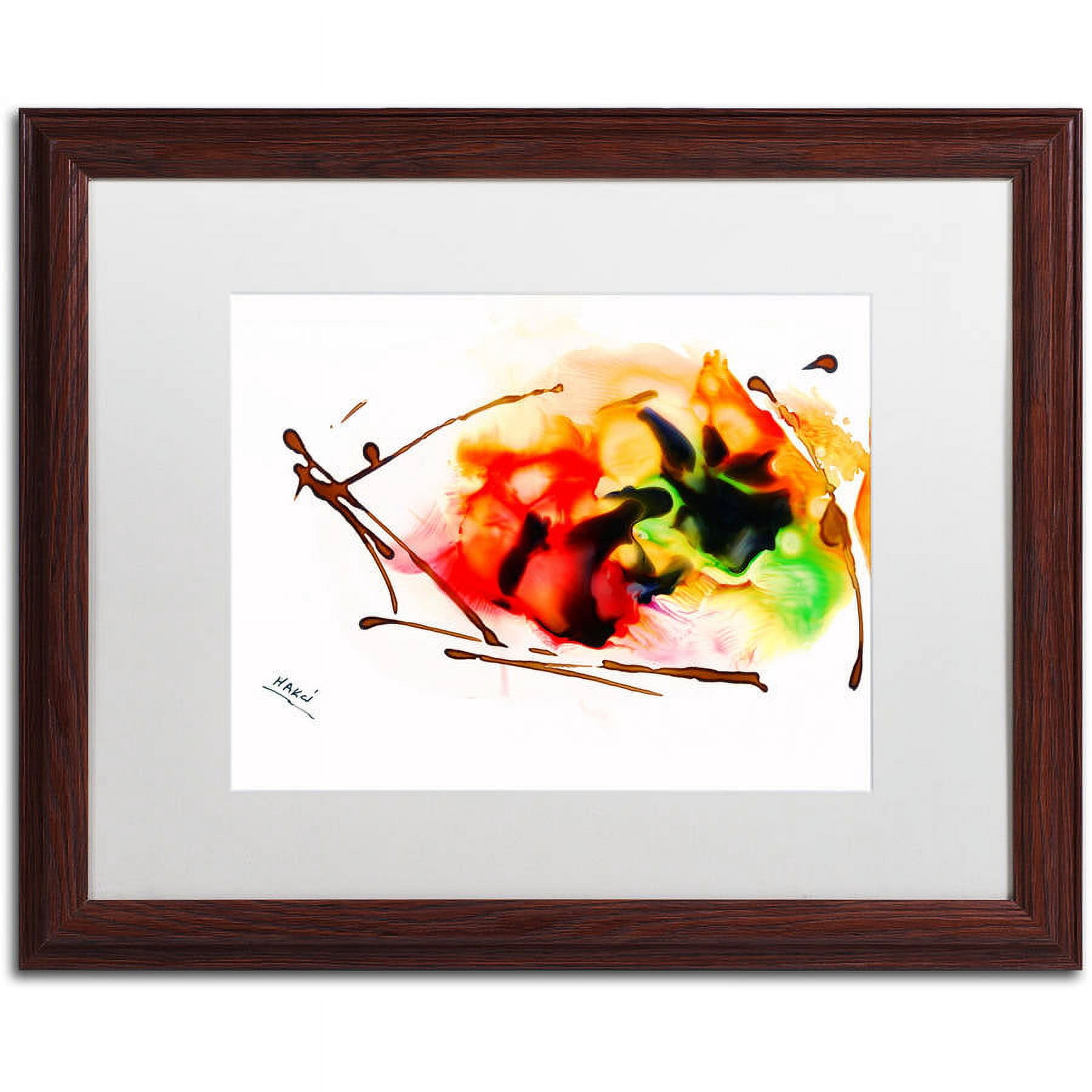 Trademark Fine Art "Abstract 05" Canvas Art by Mako, White Matte, Wood Frame