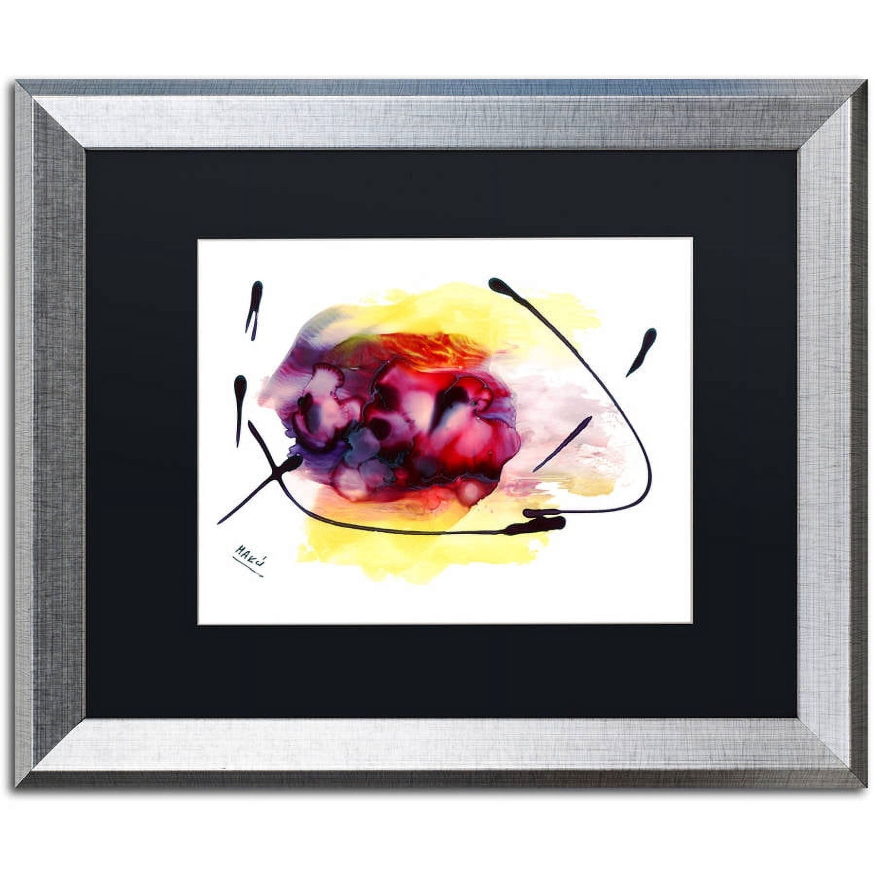 Trademark Fine Art "Abstract 06" Canvas Art by Mako, Black Matte, Silver Frame