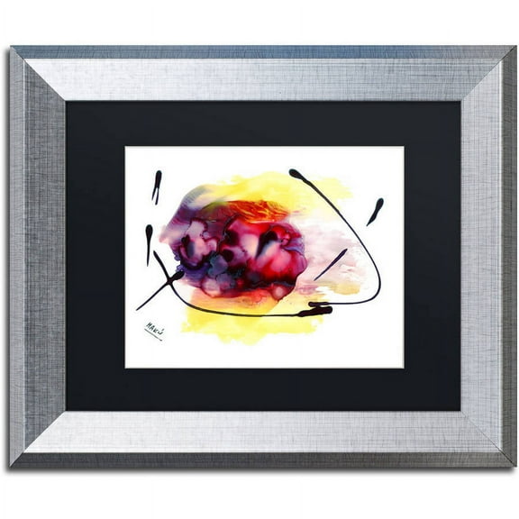 Trademark Fine Art "Abstract 06" Canvas Art by Mako, Black Matte, Silver Frame