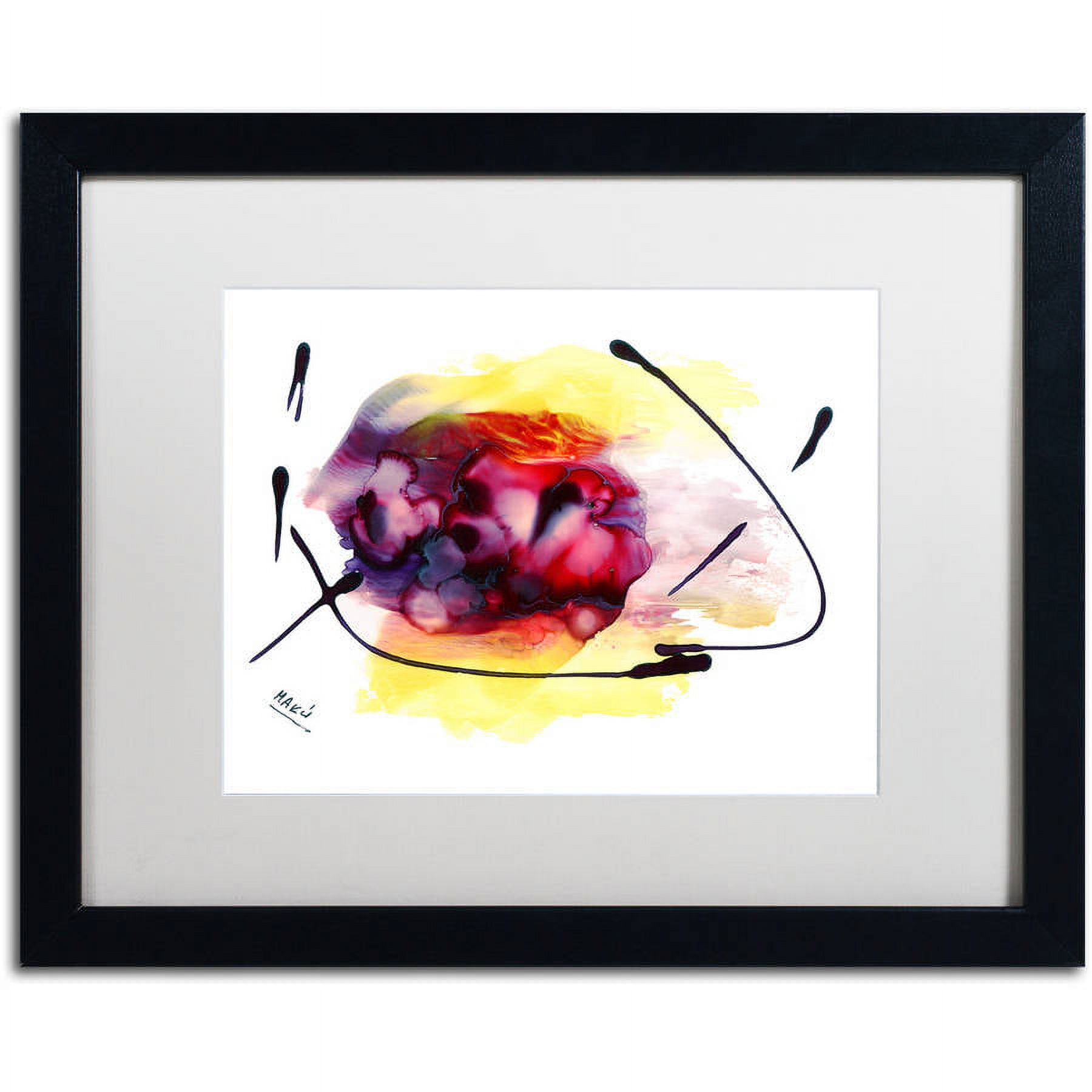 Trademark Fine Art "Abstract 06" Canvas Art by Mako, White Matte, Black Frame