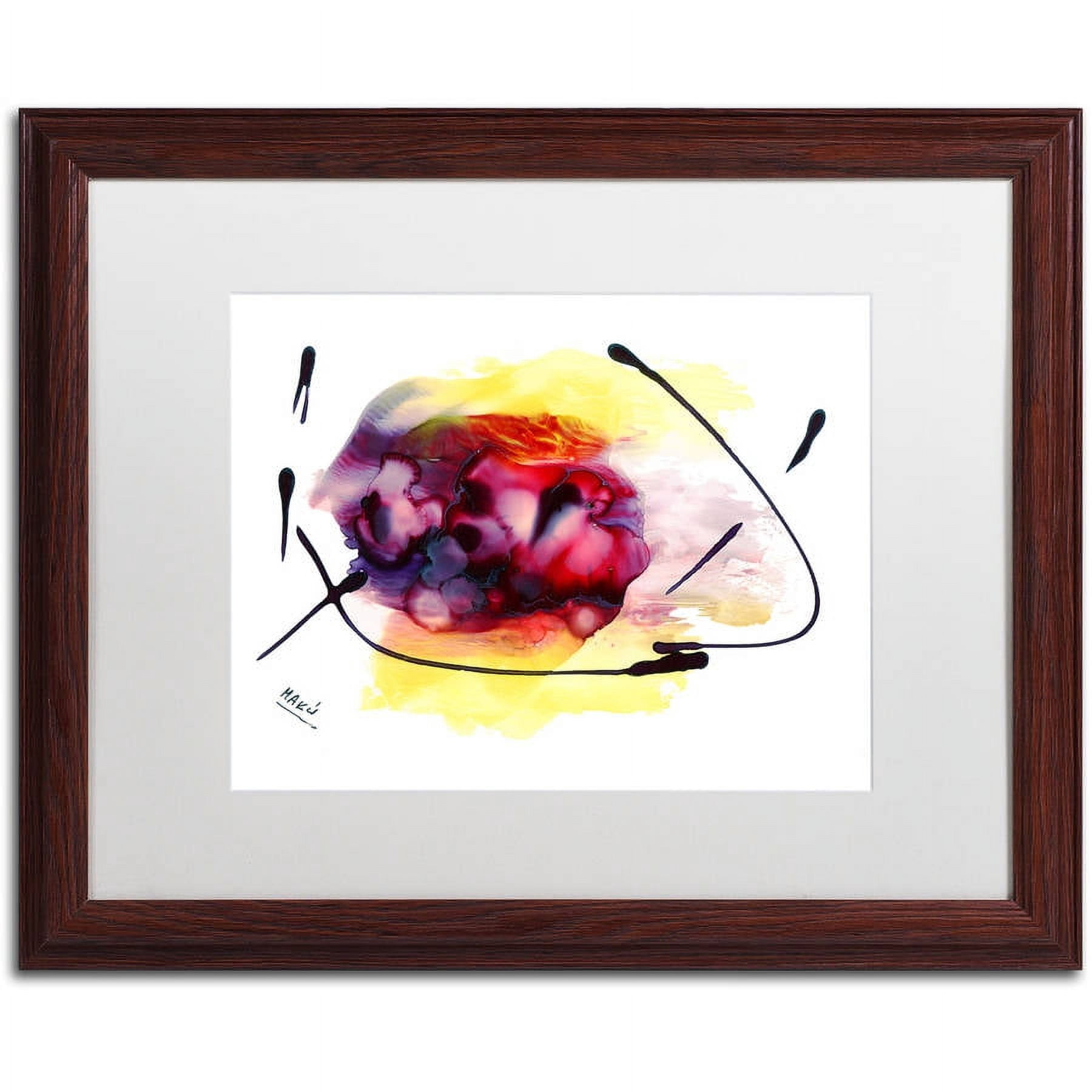 Trademark Fine Art "Abstract 06" Canvas Art by Mako, White Matte, Wood Frame