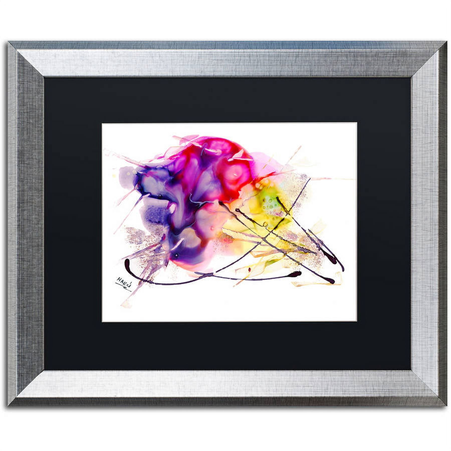 Trademark Fine Art "Abstract 08" Canvas Art by Mako, Black Matte, Silver Frame