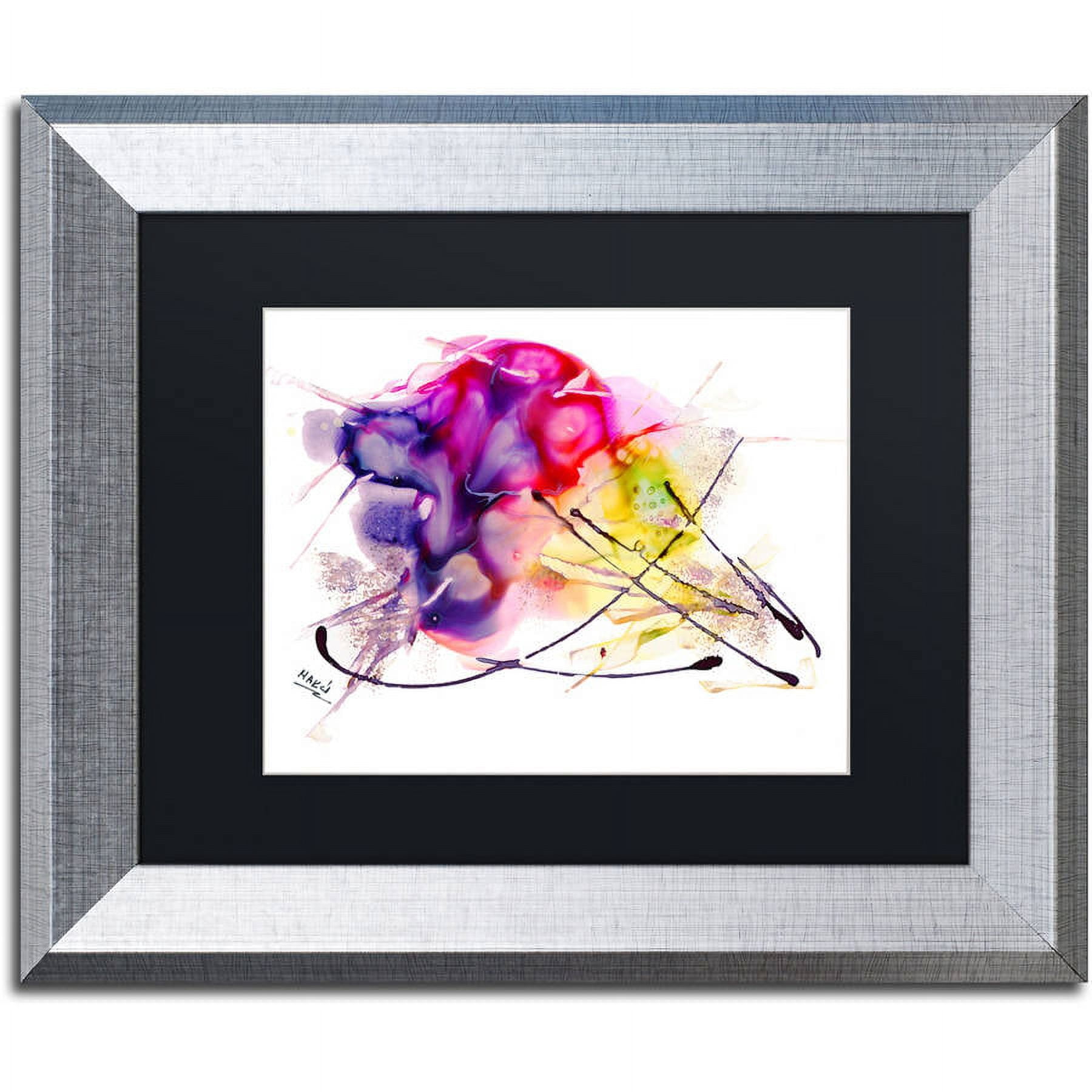 Trademark Fine Art "Abstract 08" Canvas Art by Mako, Black Matte, Silver Frame