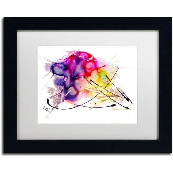 Trademark Fine Art "Abstract 08" Canvas Art by Mako, White Matte, Black Frame