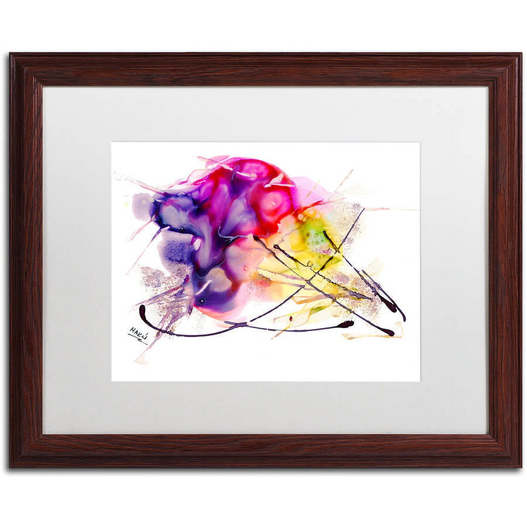 Trademark Fine Art "Abstract 08" Canvas Art by Mako, White Matte, Wood Frame