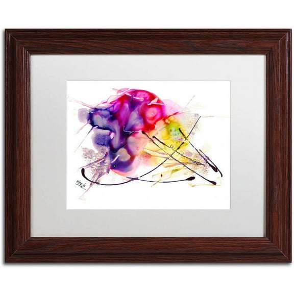 Trademark Fine Art "Abstract 08" Canvas Art by Mako, White Matte, Wood Frame