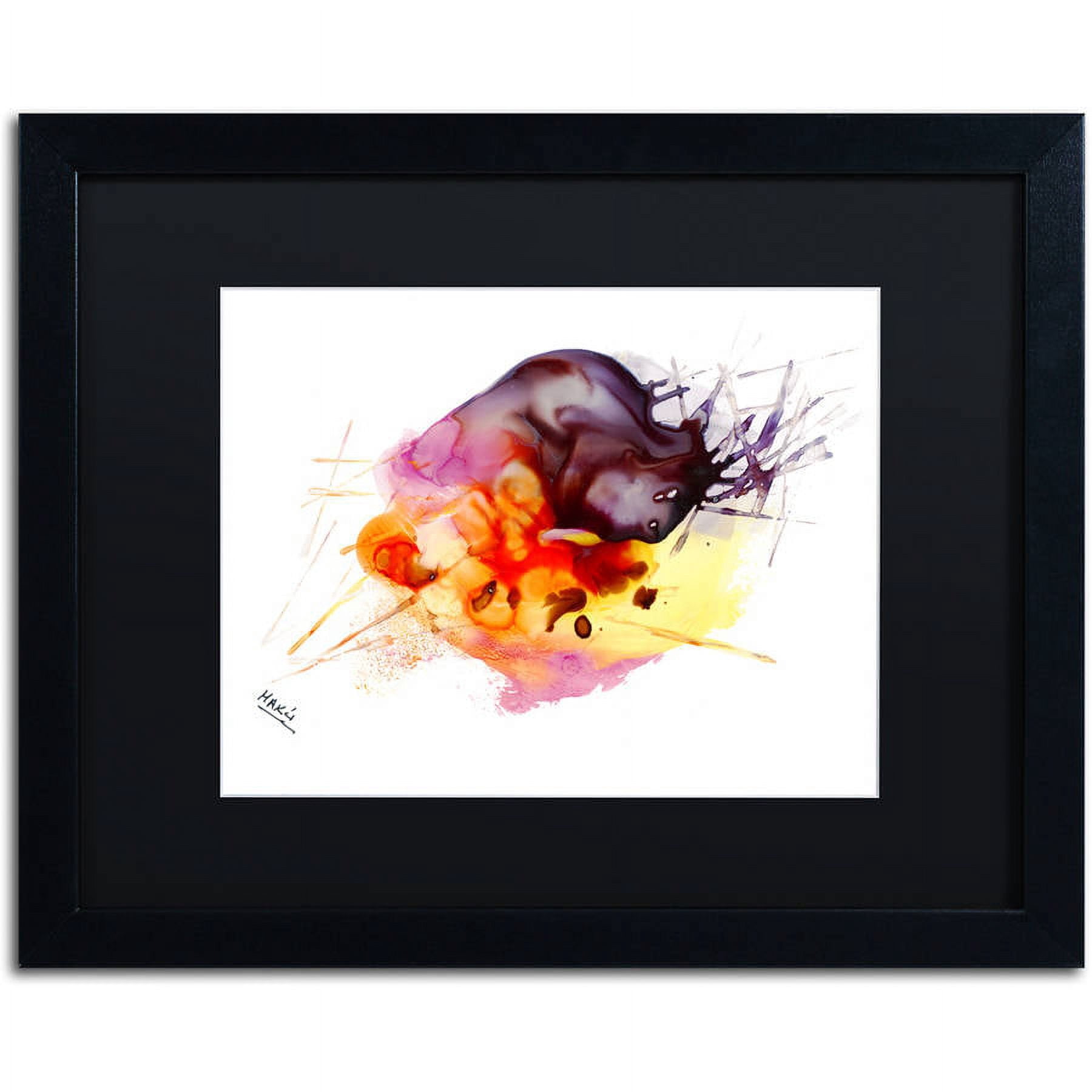 Trademark Fine Art "Abstract 10" Canvas Art by Mako, Black Matte, Black Frame