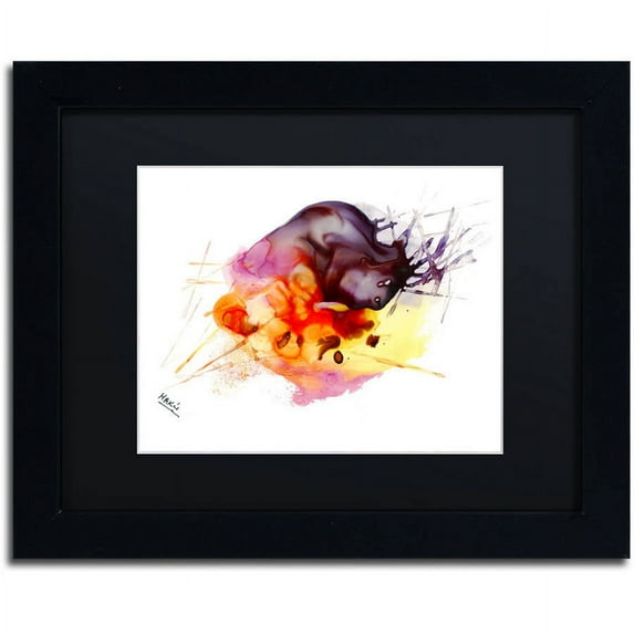 Trademark Fine Art "Abstract 10" Canvas Art by Mako, Black Matte, Black Frame