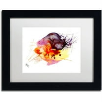 Trademark Fine Art "Abstract 10" Canvas Art by Mako, White Matte, Black Frame