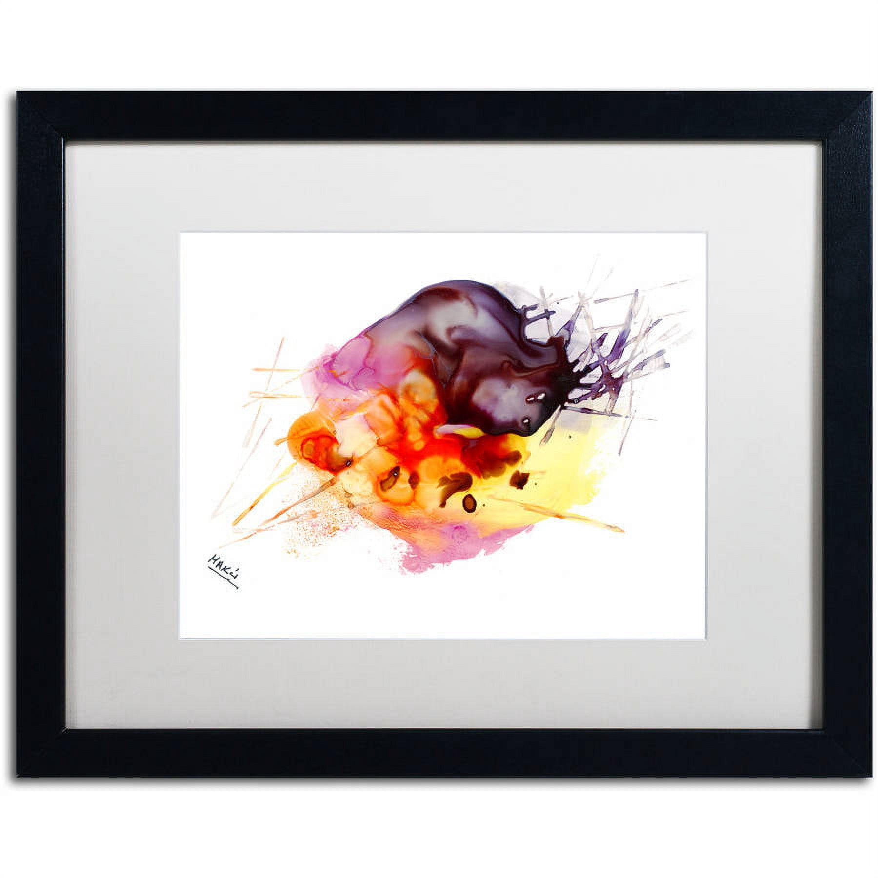 Trademark Fine Art "Abstract 10" Canvas Art by Mako, White Matte, Black Frame