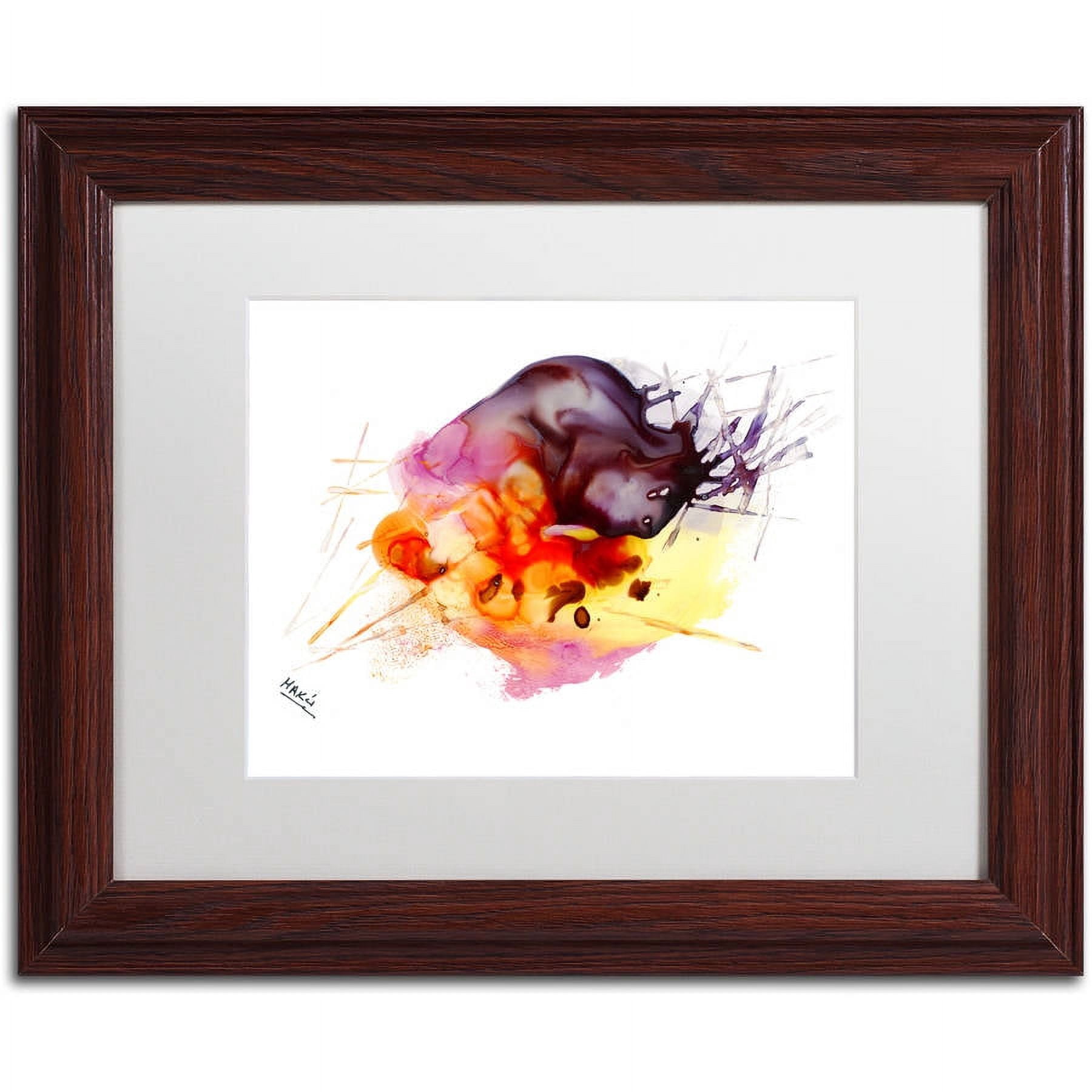 Trademark Fine Art "Abstract 10" Canvas Art by Mako, White Matte, Wood Frame