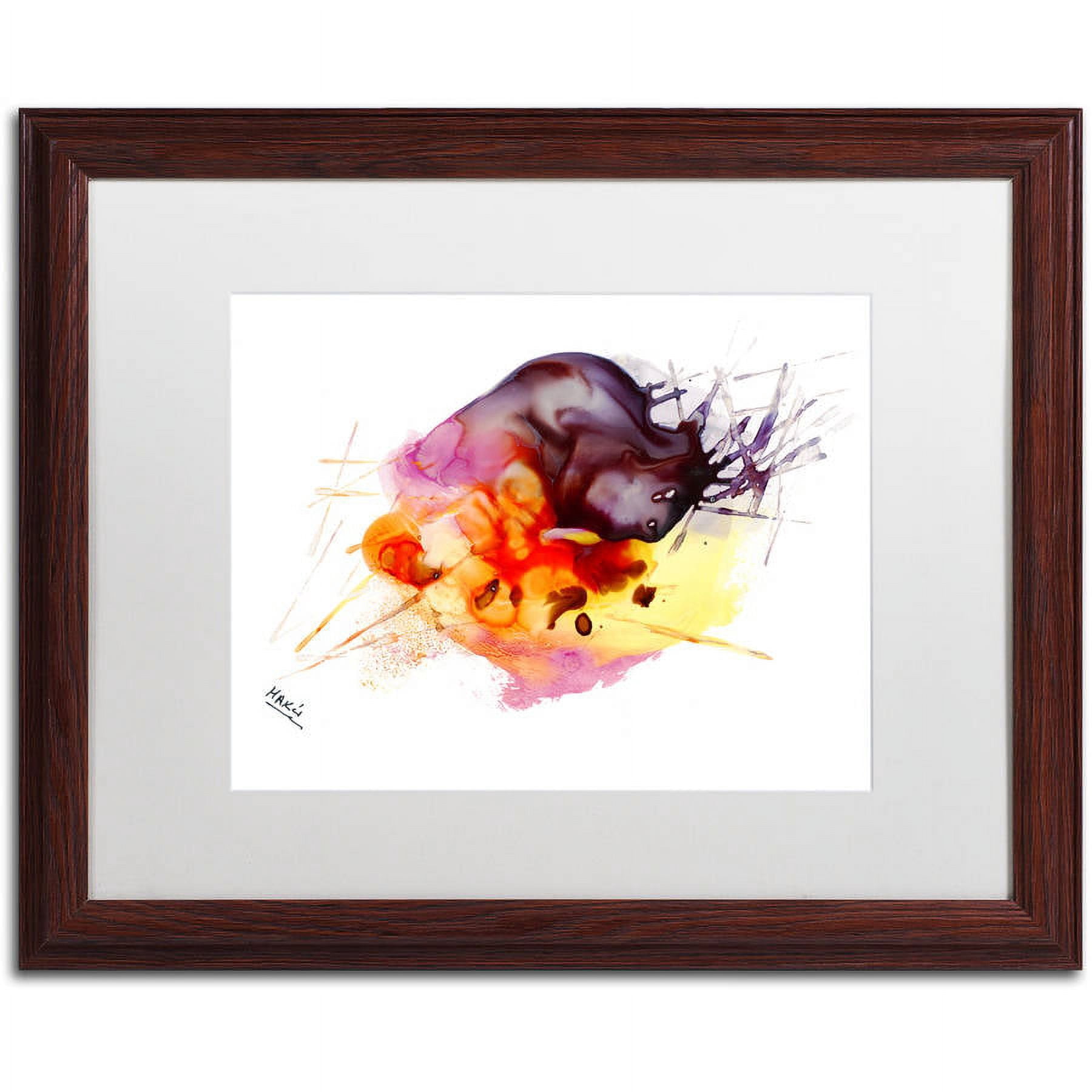 Trademark Fine Art "Abstract 10" Canvas Art by Mako, White Matte, Wood Frame