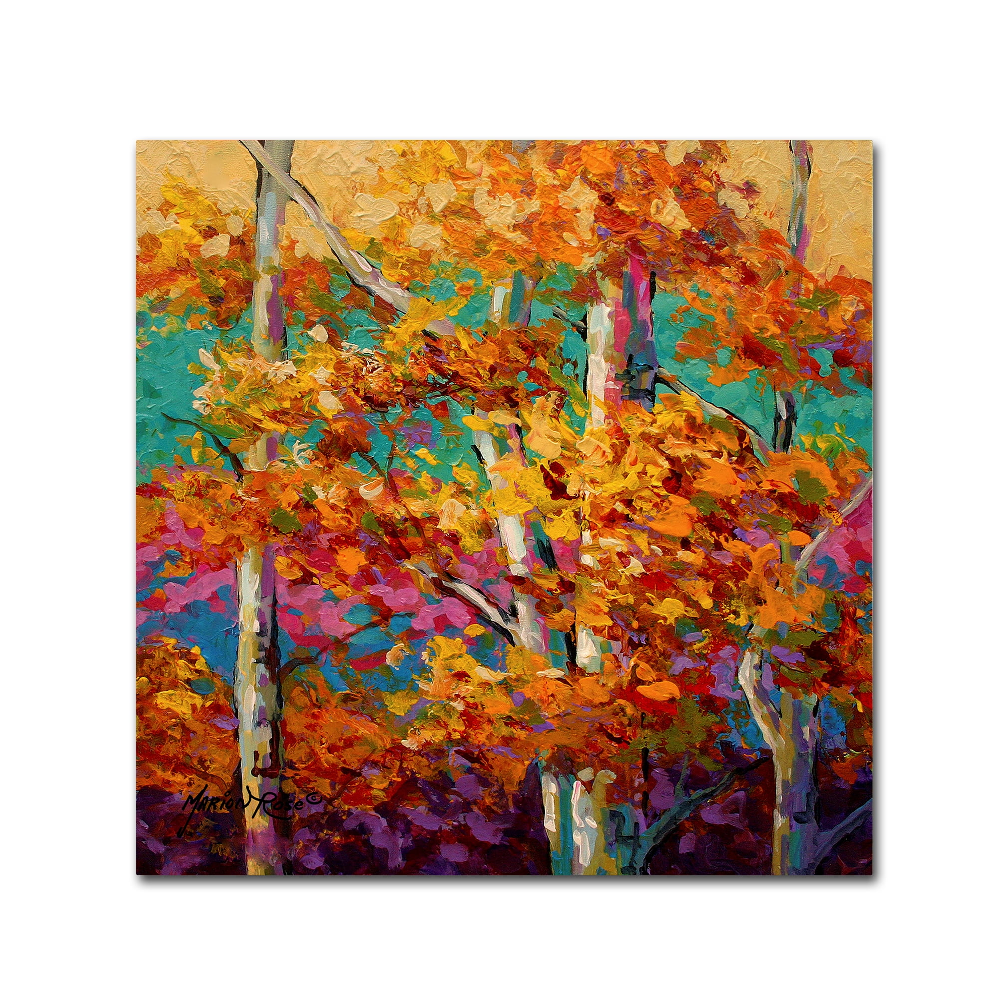 Colorful Autumn Trees Abstract Canvas Art Print