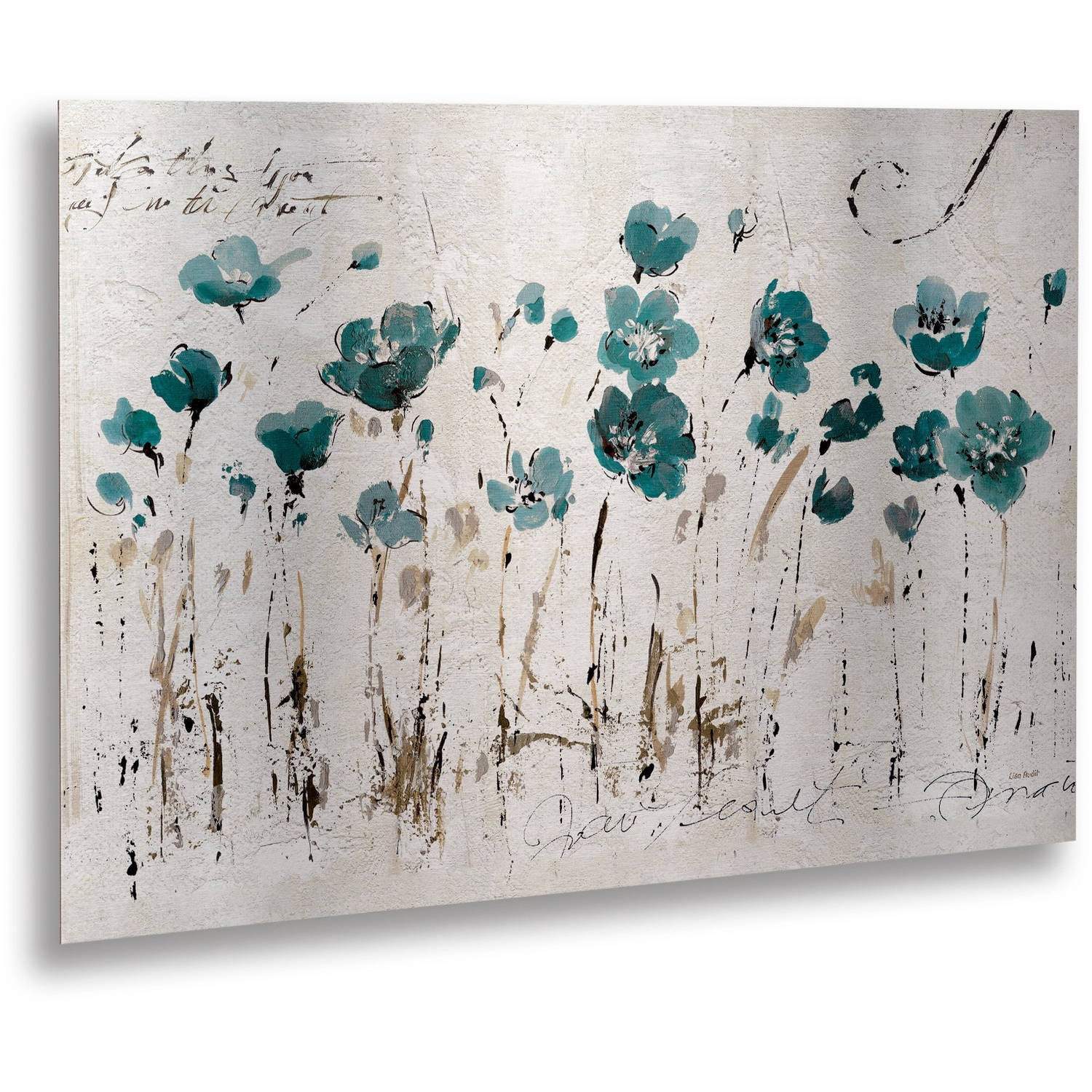 Trademark Fine Art "Abstract Balance VI Blue" Brushed Aluminum Wall Art Art by Lisa Audit 16" x 22"