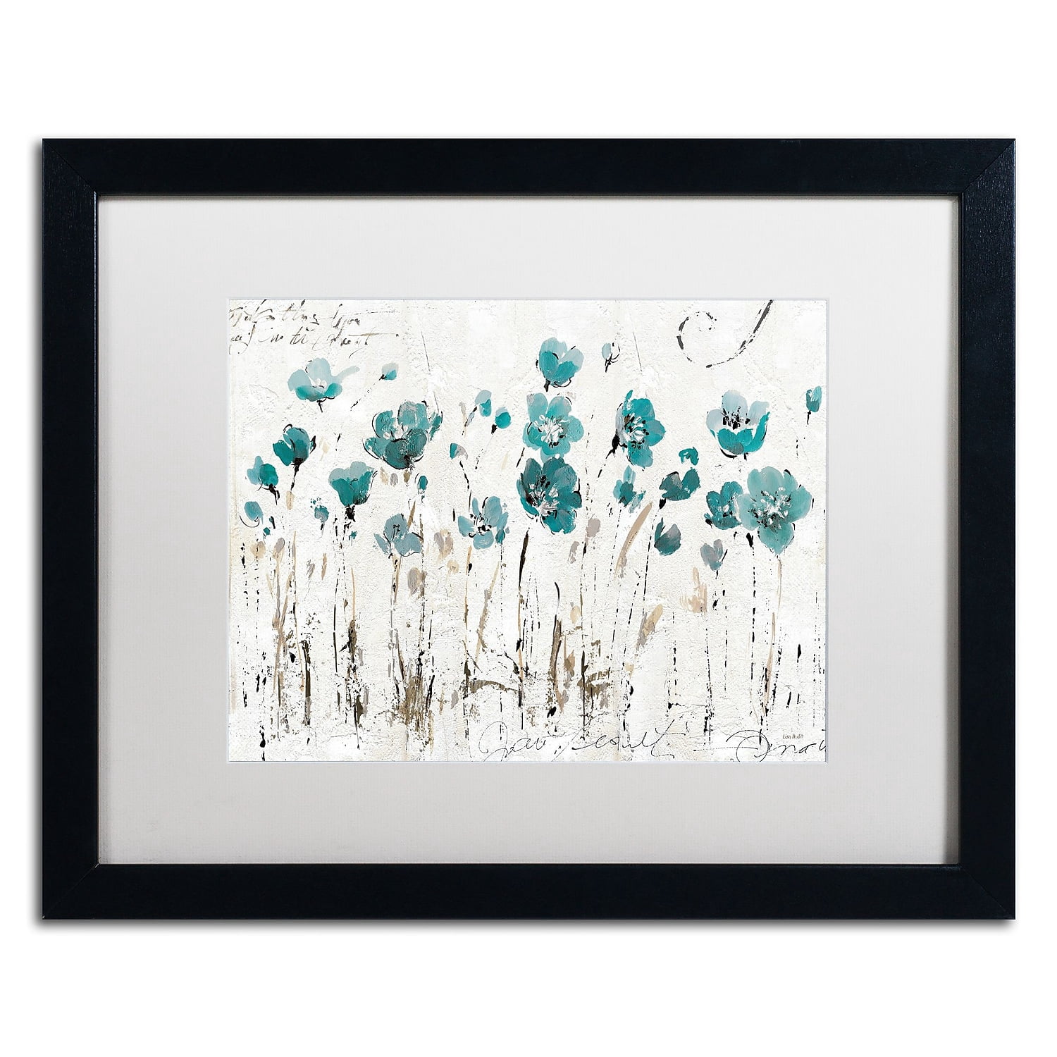 Trademark Fine Art "Abstract Balance VI Blue" Canvas Art by Lisa Audit, White Matte, Black Frame