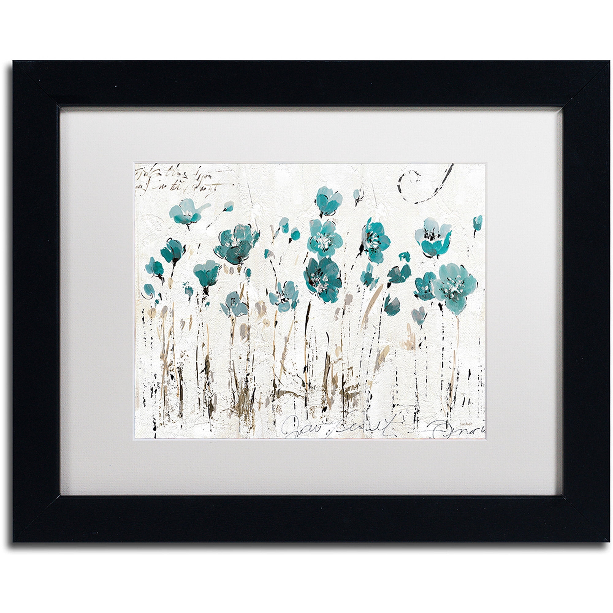 Trademark Fine Art "Abstract Balance VI Blue" Canvas Art by Lisa Audit, White Matte, Black Frame