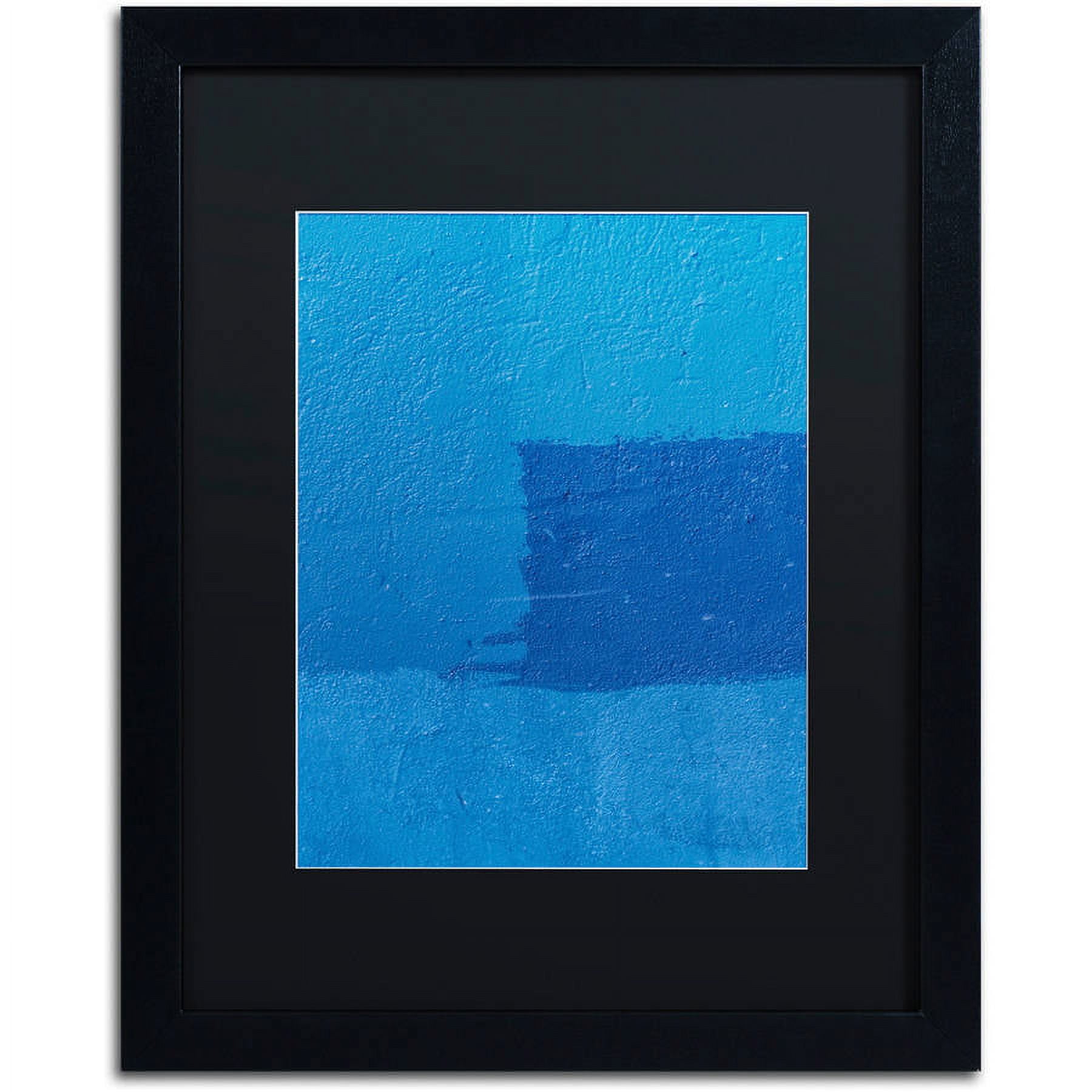 Trademark Fine Art "Abstract Blue" Canvas Art by Claire Doherty, Black Matte, Black Frame