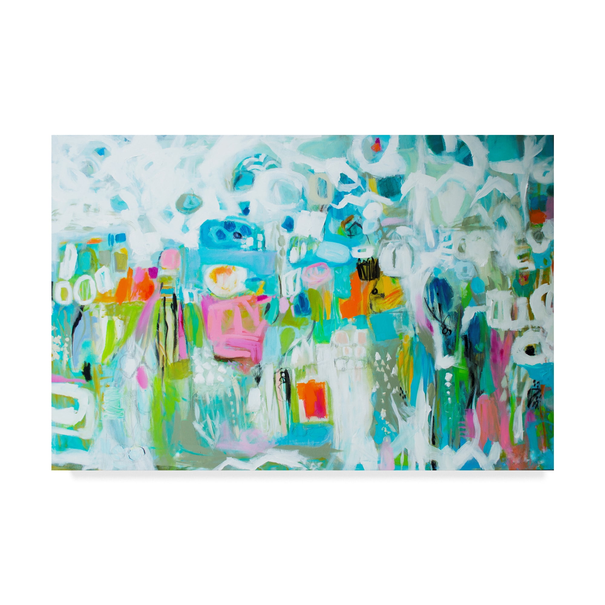 Trademark Fine Art 'Abstract Blue Collage' Canvas Art by Karen Fields