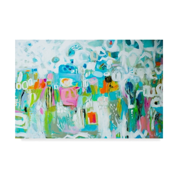 Trademark Fine Art 'Abstract Blue Collage' Canvas Art by Karen Fields