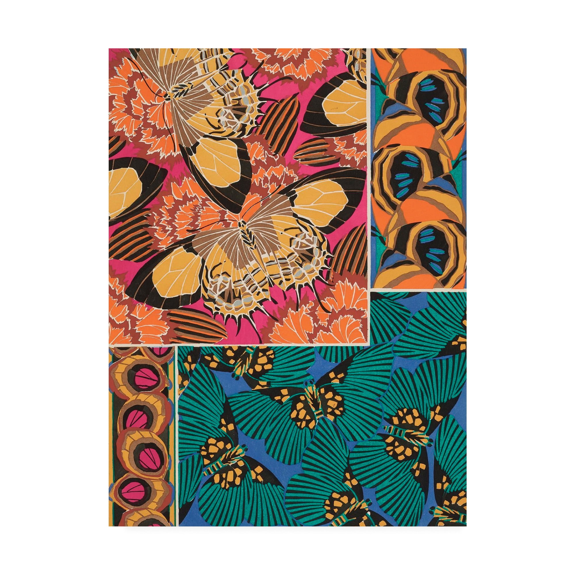 Trademark Fine Art Abstract Canvas Art ' Decorative Butterflies Iii ' by Eugene Seguy