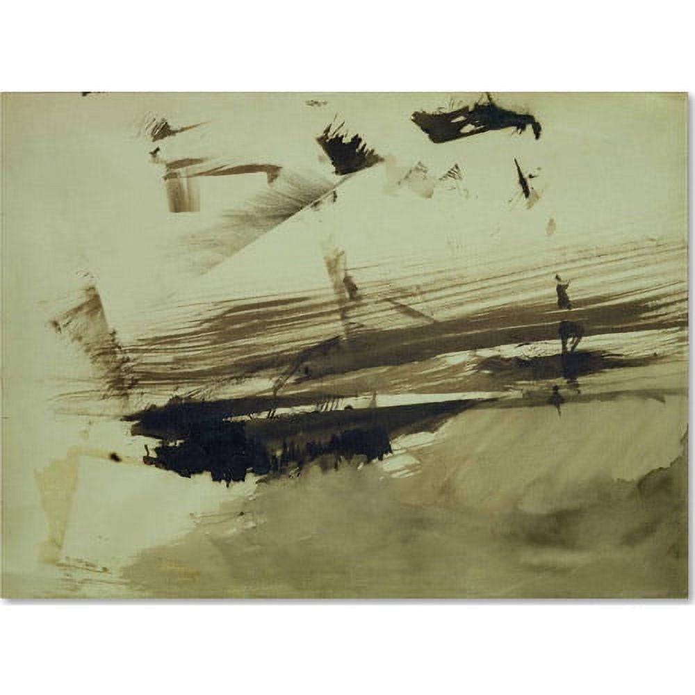 Victor Hugo Abstract Green and Brown Canvas Art