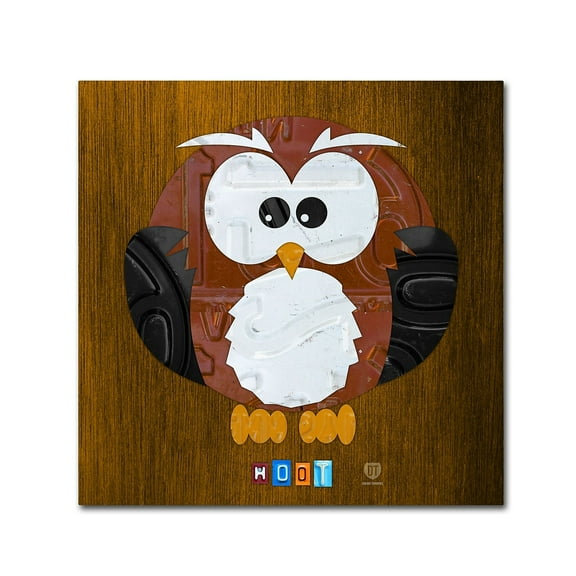 Trademark Fine Art Abstract Canvas Art ' Hoot The Owl ' by Design Turnpike