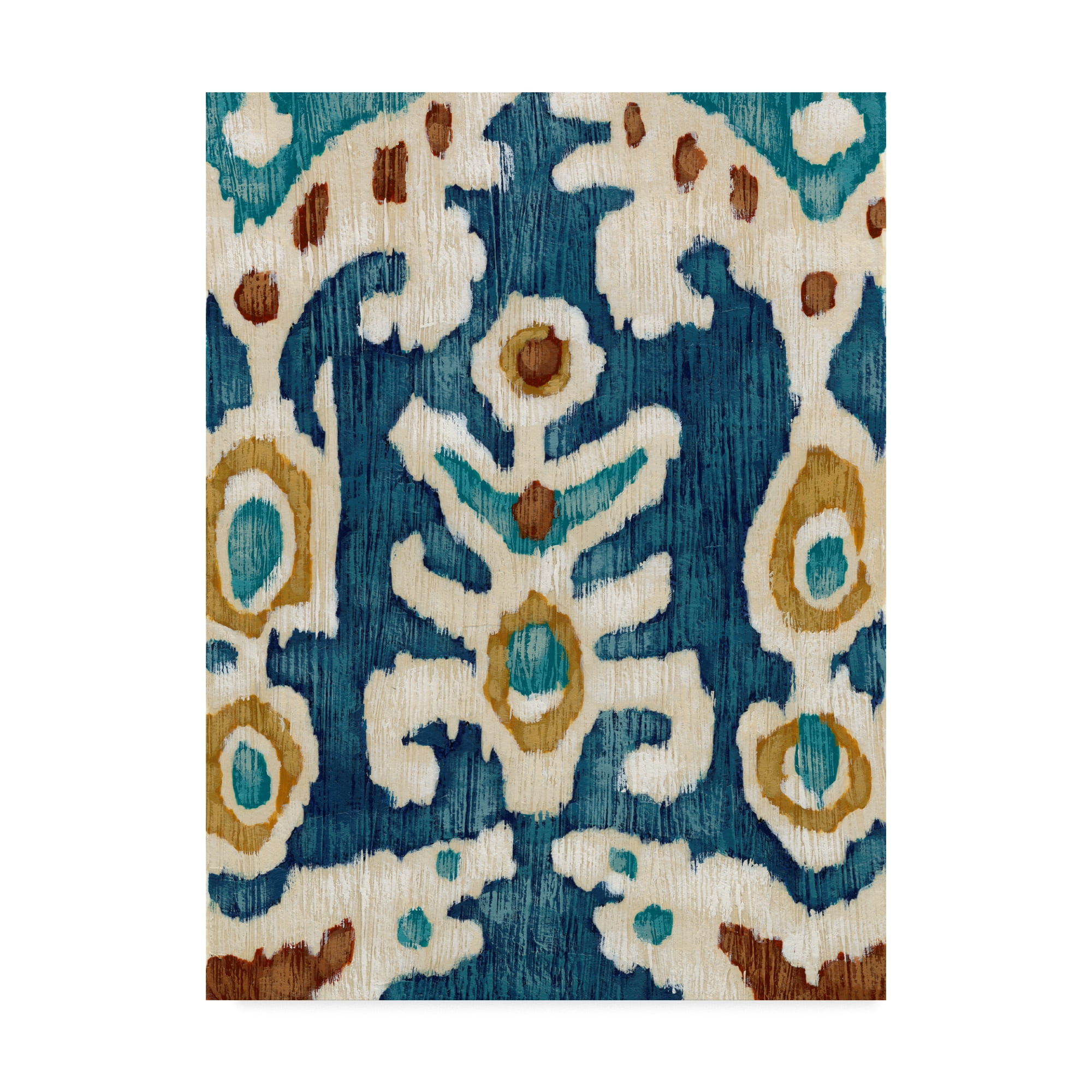 Trademark Fine Art Abstract Canvas Art ' Ocean Ikat Iii ' by Chariklia Zarris