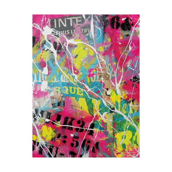 Trademark Fine Art Abstract Canvas Art ' Splatter Graffiti ' by David Drioton