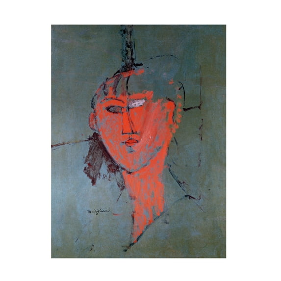 Trademark Fine Art Amadeo Modigliani The Red Head 1915 Canvas Wall Art - 24x32